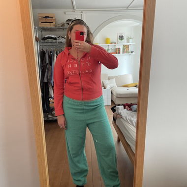 green terry pants