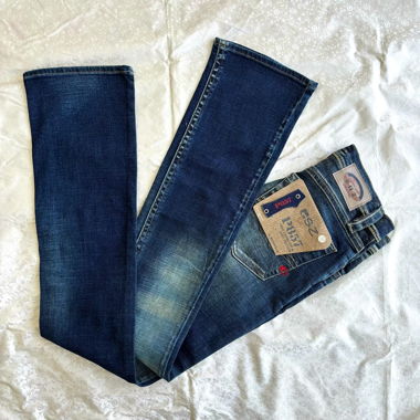 “Petal xx6” ac!d wash denim bootcut jeans