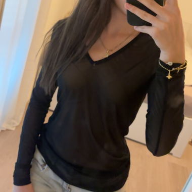 haut transparent noir