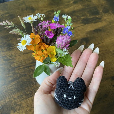 crochet cat key chain