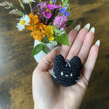 crochet cat key chain