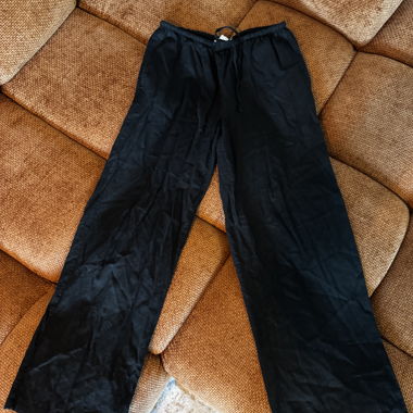 Pantaloni wide-leg neri Bershka