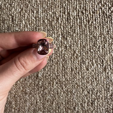 Anello Swarovski in oro rosa rosa, taglia 52 con pietra
