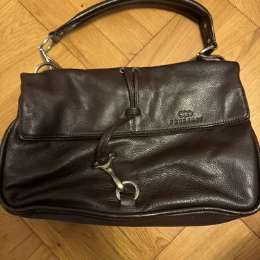 Sac bandoulière en cuir marron