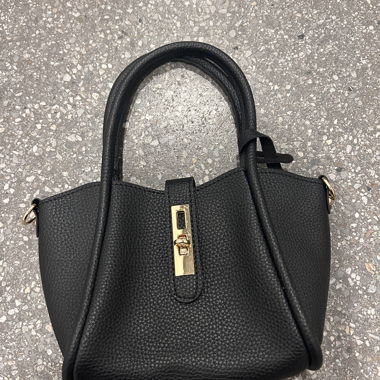 Petit sac à main noir avec fermeture dorée