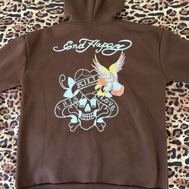 brown printed jacket