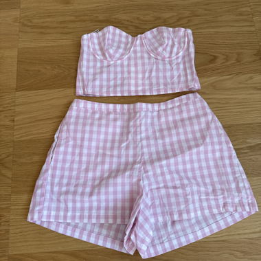 Pinker Vichy Zweiteiler barbie
