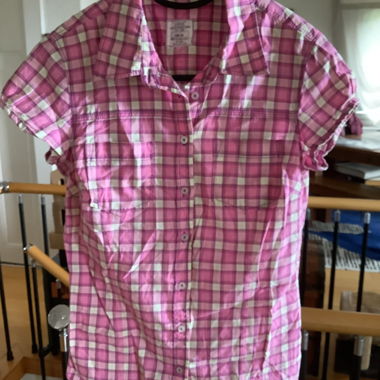 Pink short-sleeve blouse, Euro size 34