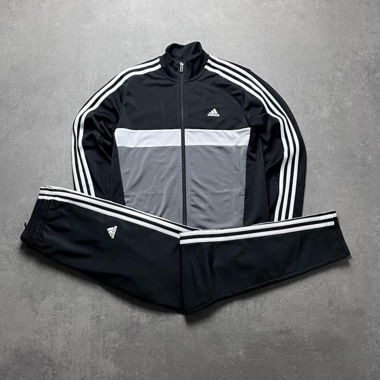 Survêtement Vintage Adidas Firebird Noir/Gris XS