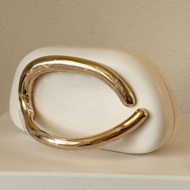 Pochette Weiss Kunstleder mit Kette