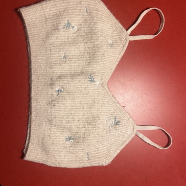 H&M Strick-Bralette mit Stickerei, Gr. L