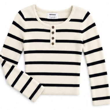 Maglietta a maniche lunghe a righe Bershka