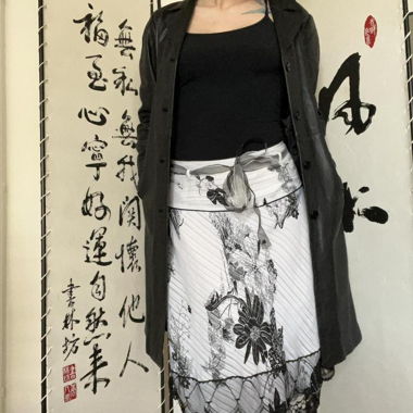 Vintage Floral Lace Midi Skirt