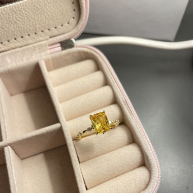 Gelbe zyrkonia Ring Neu
