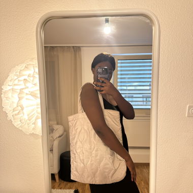 Sac cabas matelassé crème