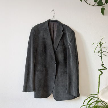 Oversized Cord Blazer grau