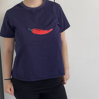T-Shirt with Chili Print