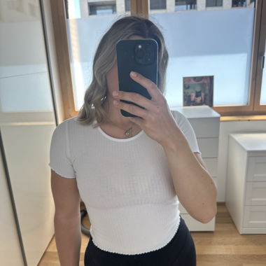 T-shirt côtelé blanc