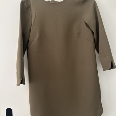 Abito taupe/cachi maniche 3/4
