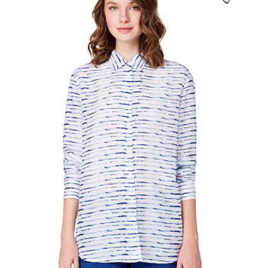 Gemusterte Longbluse UCOB