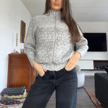 Veste à zip gris