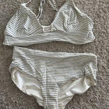 blue/white bikini set 