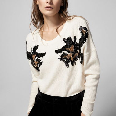 Pull avec paillettes retro style