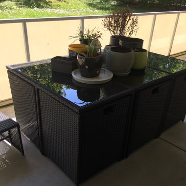 6erSet - Gartentisch - Kunststof