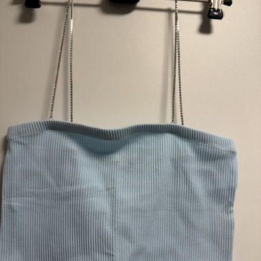 Light Blue Tube Top Bershka