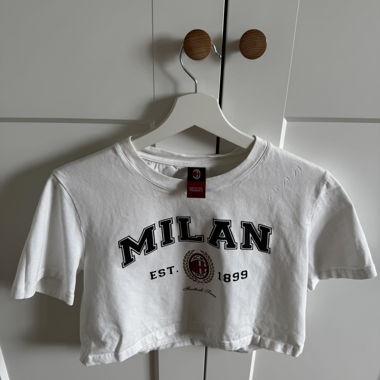 Top crop bianco AC Milan
