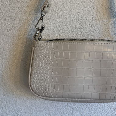 Borsa a tracolla beige/bianco