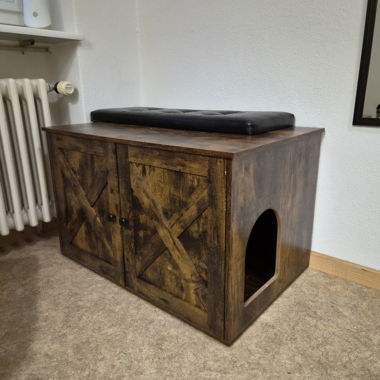 Casetta per gatti in legno per toilette 