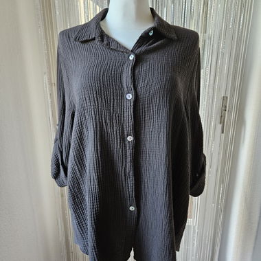 Blouse en mousseline chocolat