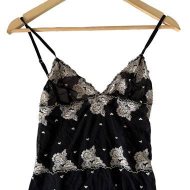 Vintage Lace tank top, black
