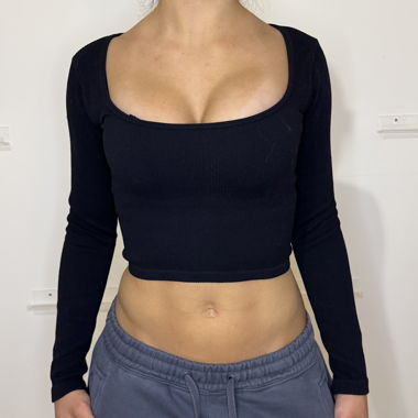 Zara ribbed black top 