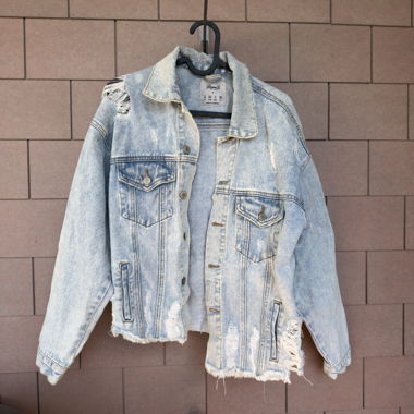 Jeansjacke im Used-Look