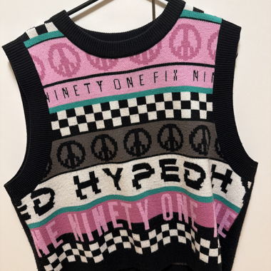 Gilet sans manches en maille coloré
