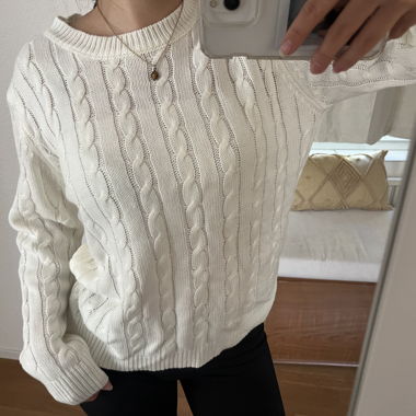Pull blanc crème