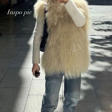 ZARA faux fur vest white size L
