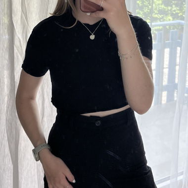 Black Crop Top Pull&Bear XS