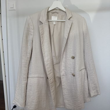 Beiger Leinen-Blazer