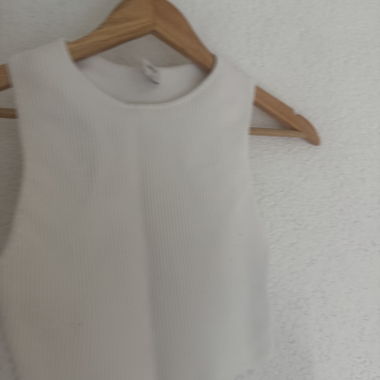 White ribbed sleeveless top
