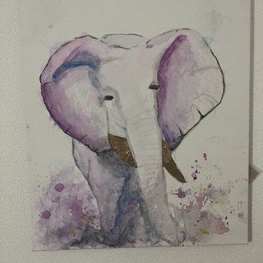 Elephant Watercolor Painting 50x57