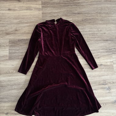 Burgundy velvet dress