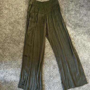 Pantalone in satin ZARA kaki, taglia S/36