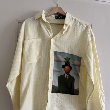 Kunstvolle Leinenhemd/bluse