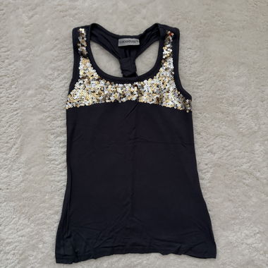 vintage Pailletten Tanktop Clockhouse