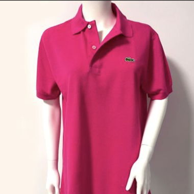 Polo Lacoste rose fuchsia manches courtes