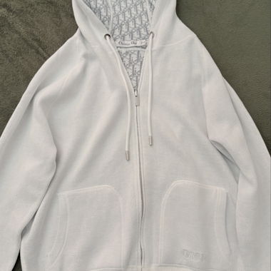 Veste à capuche Dior blanche