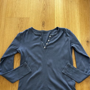Brandy Melville Blue Buttoned Long Sleeve Top